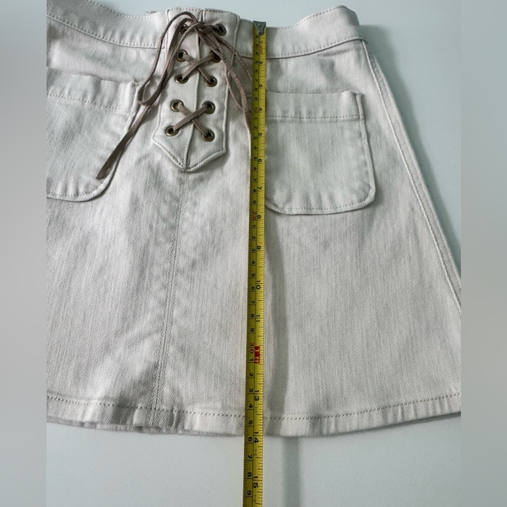 Express Denim Lace-Up Mini Skirt - Picture 5 of 8